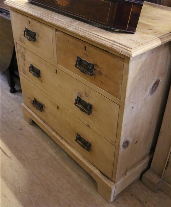 A French pine chest of drawers